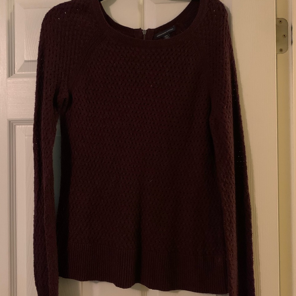 american eagle sweater with back zipper
